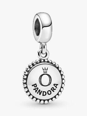PANDORA Icon Dangle Charm Authentic Sterling Silver Logo Crown Classic Pendant